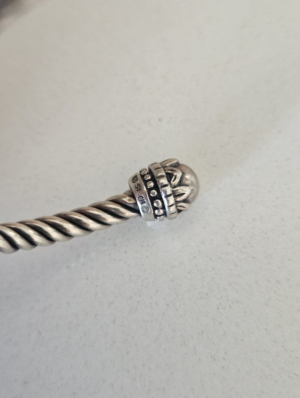 Vintage 3.8mm Designer Southwestern Twisted Rope Sterling Silver Cuff Bracelet - Picture 4 of 5